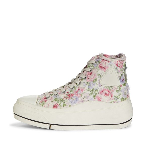 R13 Distressed Platform Floral Print High Top Sneaker Size 7 US